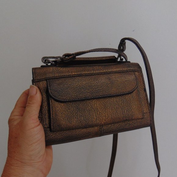 Kooba Copper Crossbody Wallet Bifold Leather Purse Pocketbook Shoulder Handbag - Picture 8 of 12